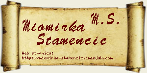Miomirka Stamenčić vizit kartica